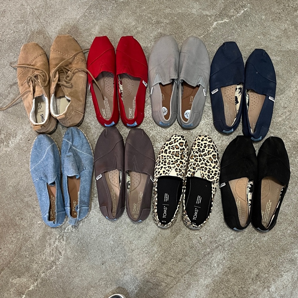 TOMS Mixed Color Slip-On and Lace-Up Collection size 7.5
